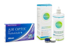 Air Optix Plus Hydraglyde Multifocal (3 lentile) + Solunate Multi-Purpose 400 ml cu suport