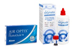 Air Optix Plus Hydraglyde (6 lentile) + Oxynate Peroxide 380 ml cu suport