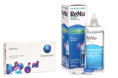 Biofinity (6 lentile) + ReNu MultiPlus 360 ml cu suport