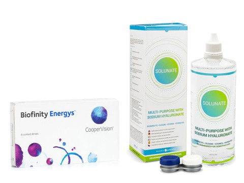 Biofinity Energys CooperVision (6 lentile) + Solunate Multi-Purpose 400 ml cu suport